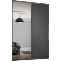 Spacepro Heritage 2 Wardrobe Door Kit Graphite Framed - 1x 1 Panel Shaker & 1x 1 Panel Mirror - 1489mm (W)