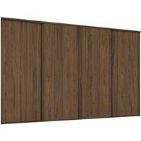 Spacepro Heritage 4 Wardrobe Door Kit Carini Walnut Framed - 4x 1 Panel Shaker - 3586mm (W)