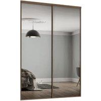 Spacepro Heritage 2 Wardrobe Door Kit Carini Walnut Framed - 2x 1 Panel Mirror -1489mm (W)