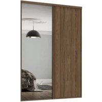 Spacepro Heritage 2 Wardrobe Door Kit Carini Walnut Framed - 1x 1 Panel Shaker & 1x 1 Panel Mirror - 1489mm (W)