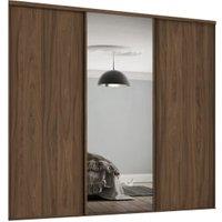 Spacepro Heritage 3 Wardrobe Door Kit Carini Walnut Framed - 2x 1 Panel Shaker & 1x 1 Panel Mirror - 2672mm (W)