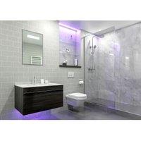 Corlea PVC Grey Marble Single Shower Panel - 2400 x 1000mm