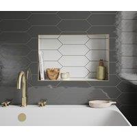 Wickes Boutique Clover Charcoal Gloss Ceramic Wall Tile - 300 x 100mm - Block Colour