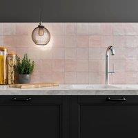 Wickes Boutique Flora Blush Pink Gloss Ceramic Interior Wall Tile - 130 X 130mm, S - Block Colour