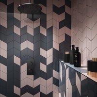 Wickes Boutique Lozenge Steel Gloss Ceramic Interior Wall Tile - 263 X 152mm