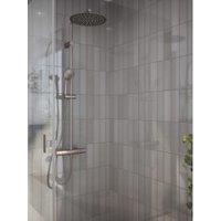 Wickes Boutique Richmond Dove Grey Gloss Ceramic Interior Wall Tile - 245 X 75mm, S - Block Colour