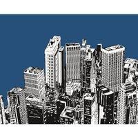 Origin Murals Urban City Skyscrapers Navy Blue Wall Mural - 3 x 2.4m