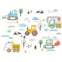 Origin Murals Tractors & Diggers Yellow Wall Mural - 3 x 2.4m