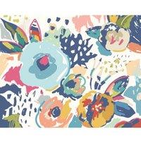 Origin Murals Abstract Floral Navy Blue Wall Mural - 3 x 2.4m