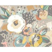 Origin Murals Abstract Floral Grey Wall Mural - 3.5 x 2.8m