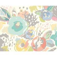 Origin Murals Abstract Floral Blue Wall Mural - 3.5 x 2.8m
