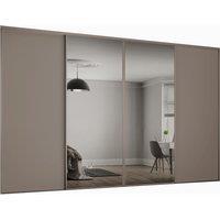 Spacepro Heritage 4 Wardrobe Door Kit Stone Grey Framed - 2x 1 Panel Shaker & 2x 1 Panel Mirror - 3586mm (W)