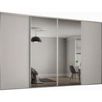 Spacepro Heritage 4 Wardrobe Door Kit Dove Grey Framed - 2x 1 Panel Shaker & 2x 1 Panel Mirror -