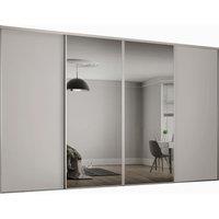 Spacepro Heritage 4 Wardrobe Door Kit Dove Grey Framed - 2x 1 Panel Shaker & 2x 1 Panel Mirror - 3586mm (W)