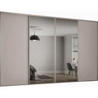 Spacepro Heritage 4 Wardrobe Door Kit Cashmere Framed - 2x 1 Panel Shaker & 2x 1 Panel Mirror - 3586mm (W)