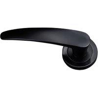 Chicago Matt Black Round Rose Door Handle - 1 Pair