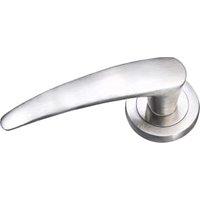 Chicago Brushed Satin Nickel Round Rose Door Handle - 1 Pair