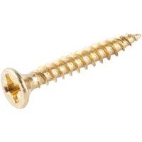 Wickes Brass Plated Wood Screws - 3.5 x 25mm - Pack of 50