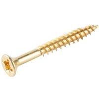 Wickes Brass Plated Wood Screws - 3.5 x 30mm - Pack of 50