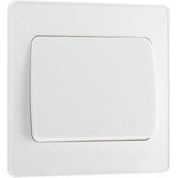 BG Evolve 2 Way 20A 16Ax Wide Rocker Single Light Switch - Pearlescent White