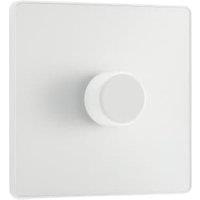 BG Evolve Trailing Edge Led 2 Way Push On / Off 200W Single Dimmer Switch - Pearlescent White