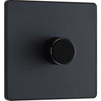 BG Evolve Trailing Edge Led 2 Way Push On / Off 200W Single Dimmer Switch - Matt Grey