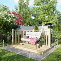 Powersheds Timber Decking Kit - Handrails on Two Sides - 1.2 x 2.4m