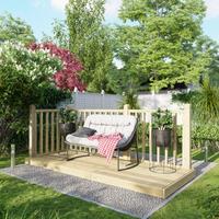 Powersheds Timber Decking Kit - Handrails on Two Sides - 1.2 x 3m