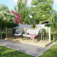 Powersheds Timber Decking Kit - Handrails on Two Sides - 1.2 x 4.2m