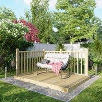 Powersheds Timber Decking Kit - Handrails on Two Sides - 1.8 x 2.4m