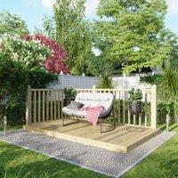 Powersheds Timber Decking Kit - Handrails on Two Sides - 1.8 x 3m