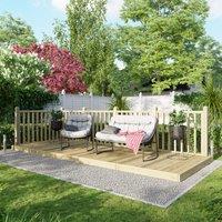 Powersheds Timber Decking Kit - Handrails on Two Sides - 1.8 x 4.8m