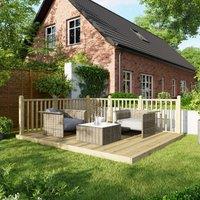 Powersheds Timber Decking Kit - Handrails on Two Sides - 3 x 3.6m