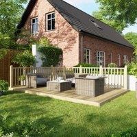 Powersheds Timber Decking Kit - Handrails on Two Sides - 3 x 4.8m