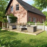 Powersheds Timber Decking Kit - Handrails on Two Sides - 3 x 6m