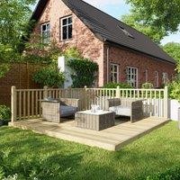 Powersheds Timber Decking Kit - Handrails on Two Sides - 3.6 x 3.6m