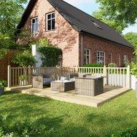 Powersheds Timber Decking Kit - Handrails on Two Sides - 3.6 x 4.8m