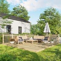 Powersheds Timber Decking Kit - Handrails on Two Sides - 4.8 x 4.8m