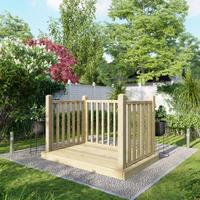 Powersheds Timber Decking Kit - Handrails on Three Sides - 1.2 x 1.8m