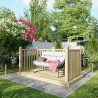 Powersheds Timber Decking Kit - Handrails on Three Sides - 1.2 x 2.4m