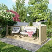 Powersheds Timber Decking Kit - Handrails on Three Sides - 1.2 x 3.6m