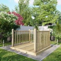 Powersheds Timber Decking Kit - Handrails on Three Sides - 1.8 x 1.8m