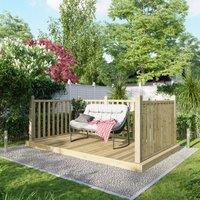 Powersheds Timber Decking Kit - Handrails on Three Sides - 1.8 x 3m