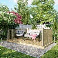 Powersheds Timber Decking Kit - Handrails on Three Sides - 1.8 x 3.6m