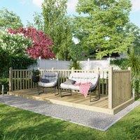 Powersheds Timber Decking Kit - Handrails on Three Sides - 1.8 x 4.8m