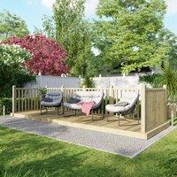 Powersheds Timber Decking Kit - Handrails on Three Sides - 1.8 x 5.4m