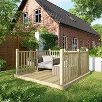 Powersheds Timber Decking Kit - Handrails on Three Sides - 2.4 x 2.4m