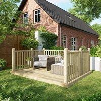 Powersheds Timber Decking Kit - Handrails on Three Sides - 2.4 x 3m