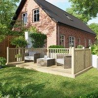 Powersheds Timber Decking Kit - Handrails on Three Sides - 2.4 x 4.8m