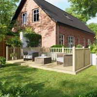 Powersheds Timber Decking Kit - Handrails on Three Sides - 2.4 x 5.4m